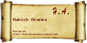 Habich Aranka névjegykártya